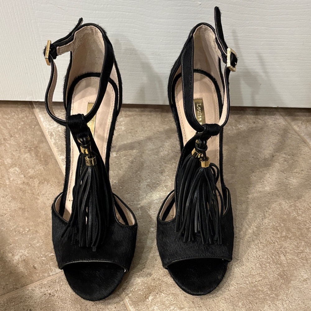 Louise et Cie Black Tassel Heels